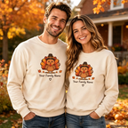 Personalized Family Thanksgiving Turkey Sweatshirt - Custom Matching Holiday Outfits