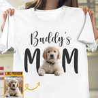 Personalized Pet Photo Mom T-Shirt – Custom Pet Name Shirt for Women