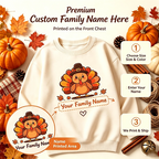 Personalized Family Thanksgiving Turkey Sweatshirt - Custom Matching Holiday Outfits