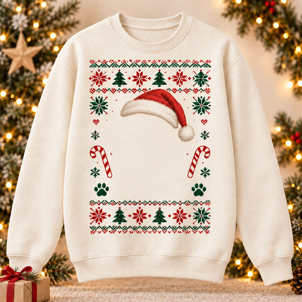 Personalized pet photo Christmas sweatshirt with custom pet name – image 9