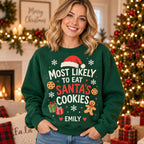 Personalized name Santa's Cookies Christmas sweatshirt – image 8
