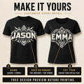Personalized Name & Year Matching Couple T-Shirts – Custom Two-Shirt Set