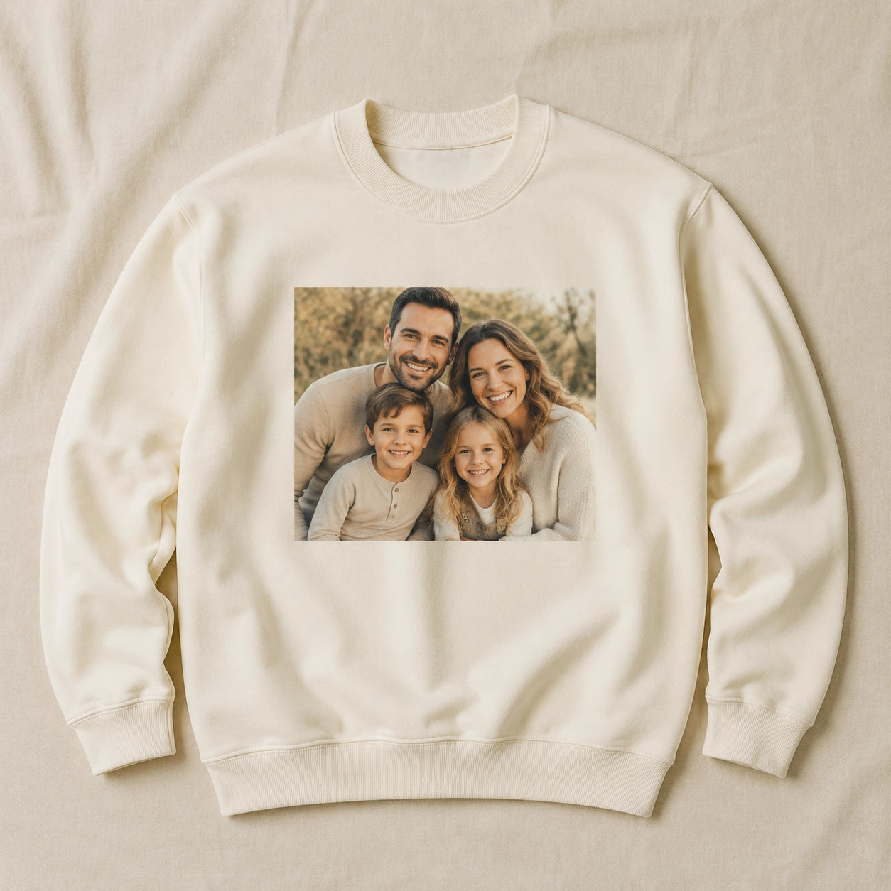 Custom Family Photo Crewneck Sweatshirt – Men, Women & Kids