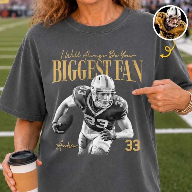 Custom Football Photo T-Shirt – Personalized Game Day Shirt