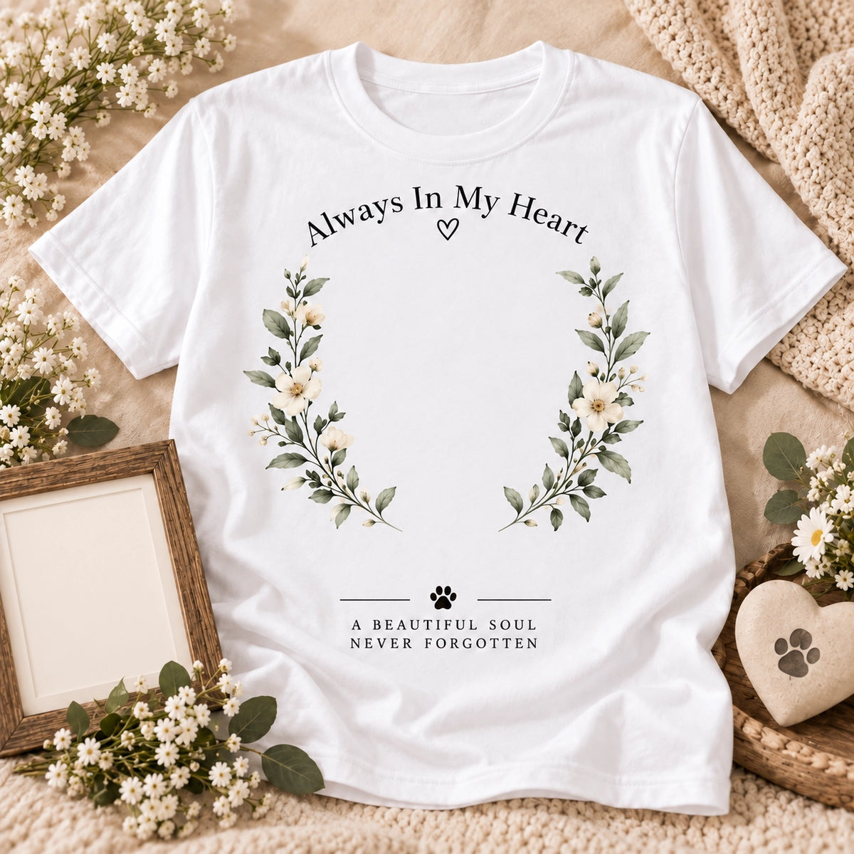 Personalized pet memorial T-shirt with custom photo, name and dates – image 8