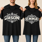 Personalized Name & Year Matching Couple T-Shirts – Custom Two-Shirt Set