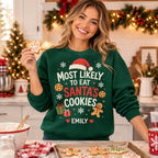 Personalized name Santa's Cookies Christmas sweatshirt – image 4