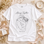 Custom Couple Line Art T-Shirt – Personalized Photo Shirt With Name & Date