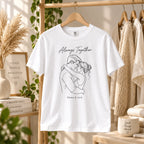 Custom Couple Line Art T-Shirt – Personalized Photo Shirt With Name & Date