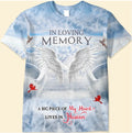 Memorial Upload Photo Wings Heaven, In Loving Memory A Big Piece Of My Heart Lives In Heaven Personalized T-shirt