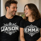 Personalized Name & Year Matching Couple T-Shirts – Custom Two-Shirt Set