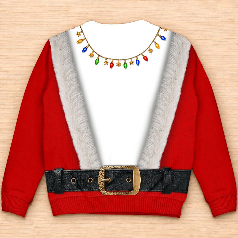 Custom Funny Santa Abs Ugly Christmas Sweater for Men