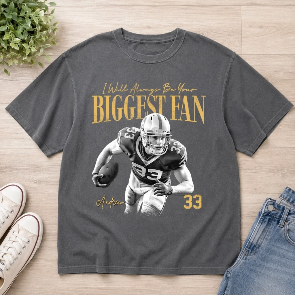Custom Football Photo T-Shirt – Personalized Game Day Shirt