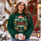 Personalized name Santa's Cookies Christmas sweatshirt – image 6
