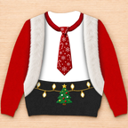 Custom Funny Santa Abs Ugly Christmas Sweater for Men