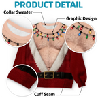 Custom Funny Santa Abs Ugly Christmas Sweater for Men