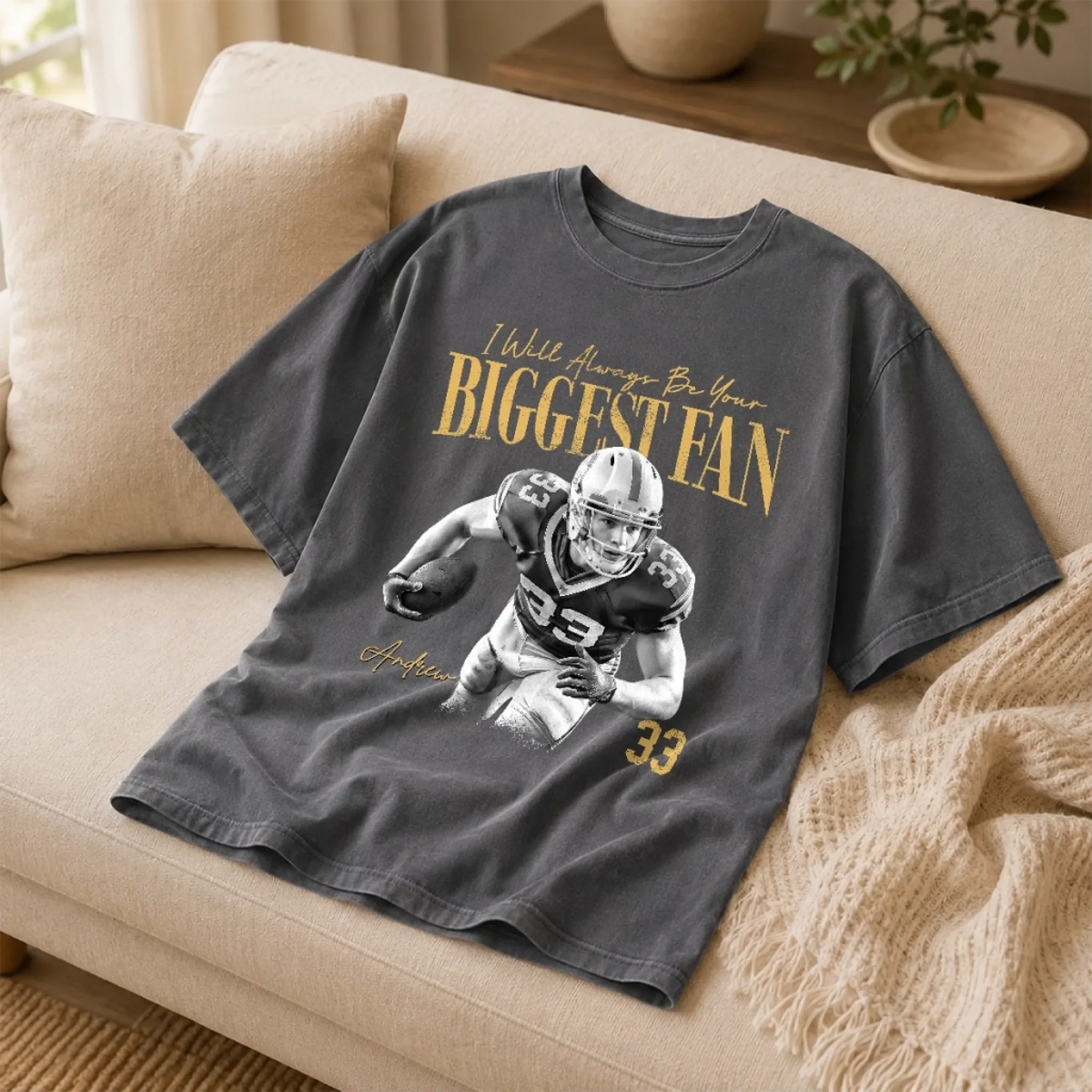 Custom Football Photo T-Shirt – Personalized Game Day Shirt