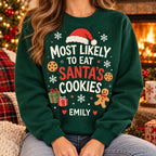 Personalized name Santa's Cookies Christmas sweatshirt – image 2