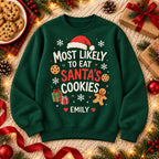 Personalized name Santa's Cookies Christmas sweatshirt – image 7