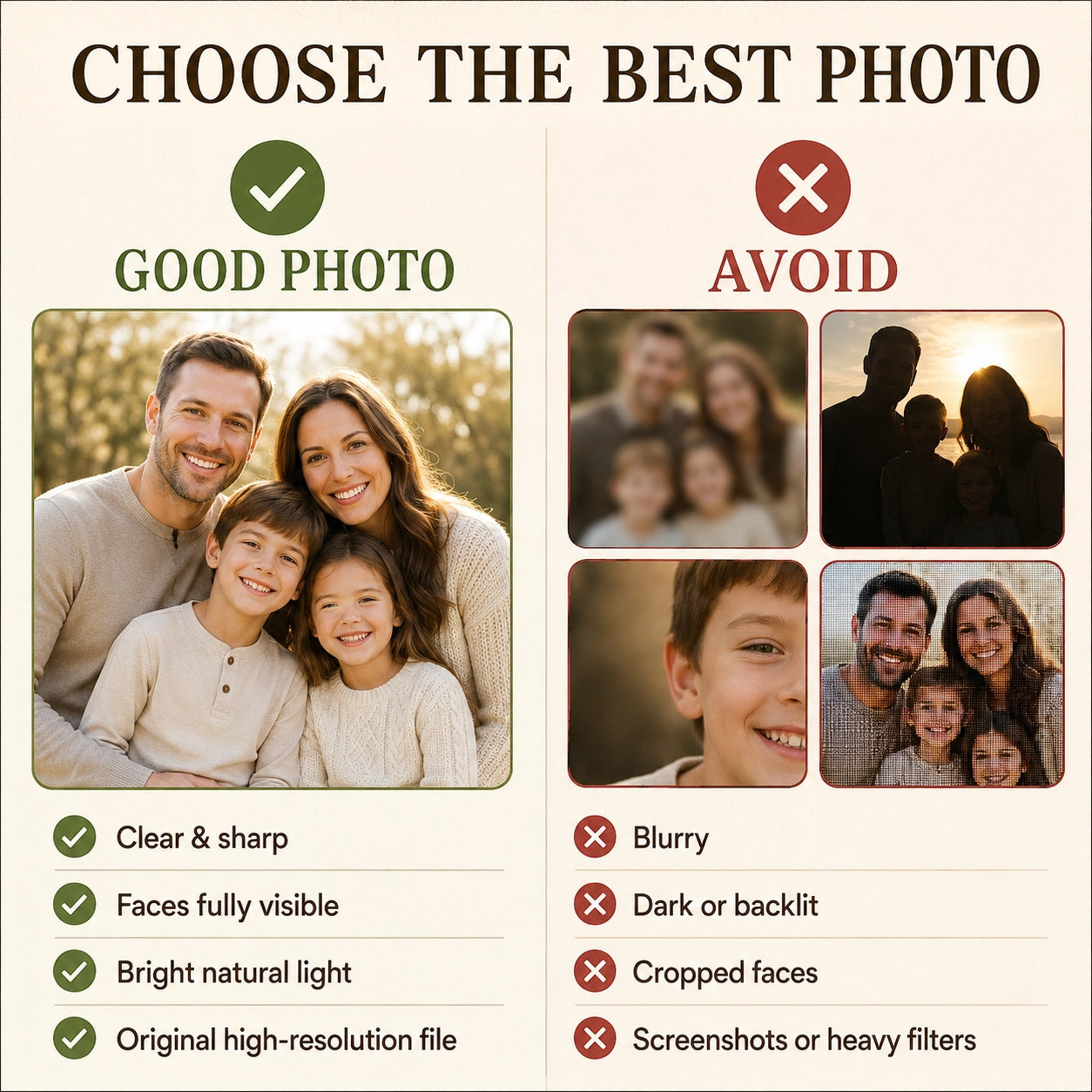 Custom Family Photo Crewneck Sweatshirt – Men, Women & Kids