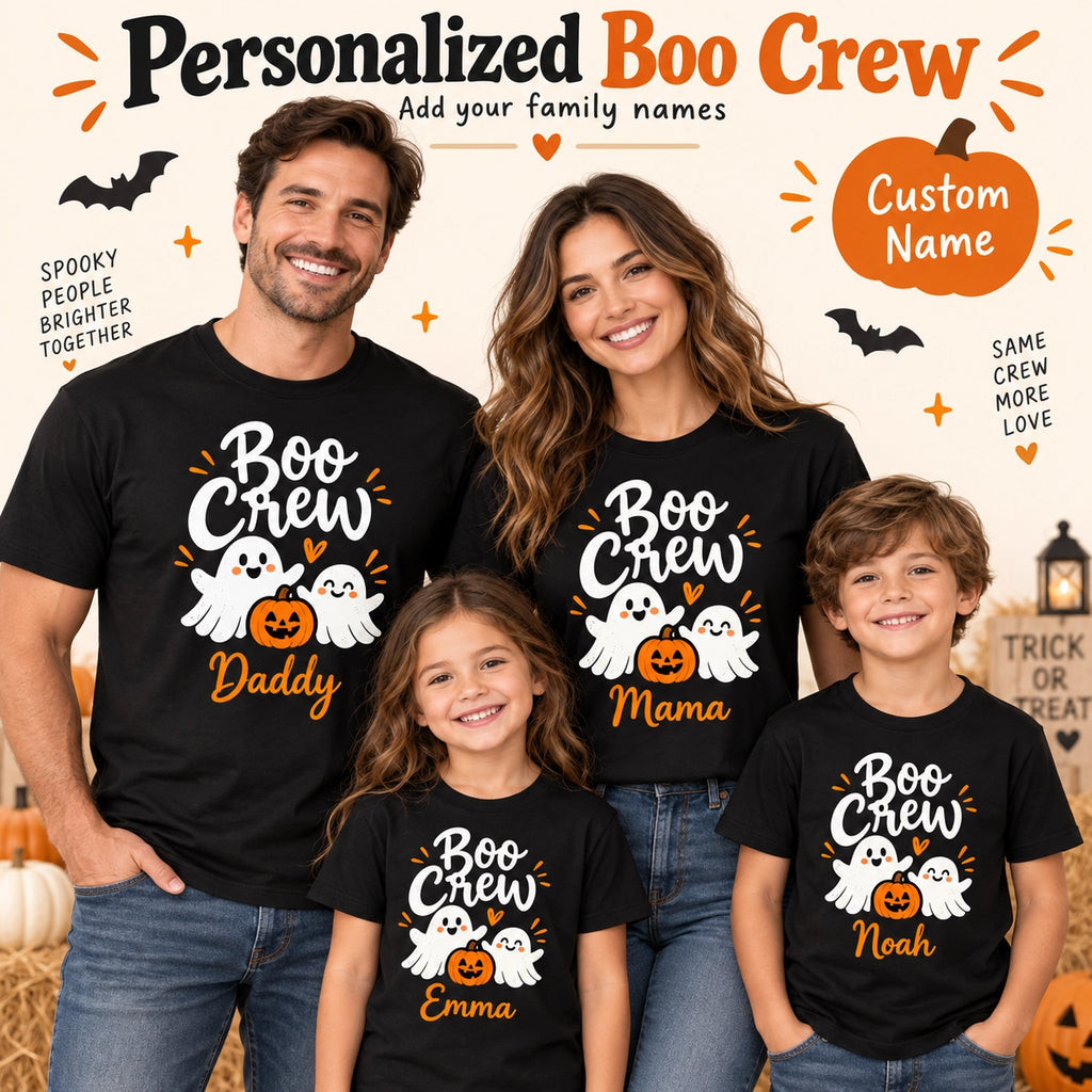 Custom Halloween family matching shirts with personalized names – gallery image 1