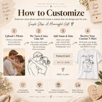 Custom Couple Line Art T-Shirt – Personalized Photo Shirt With Name & Date