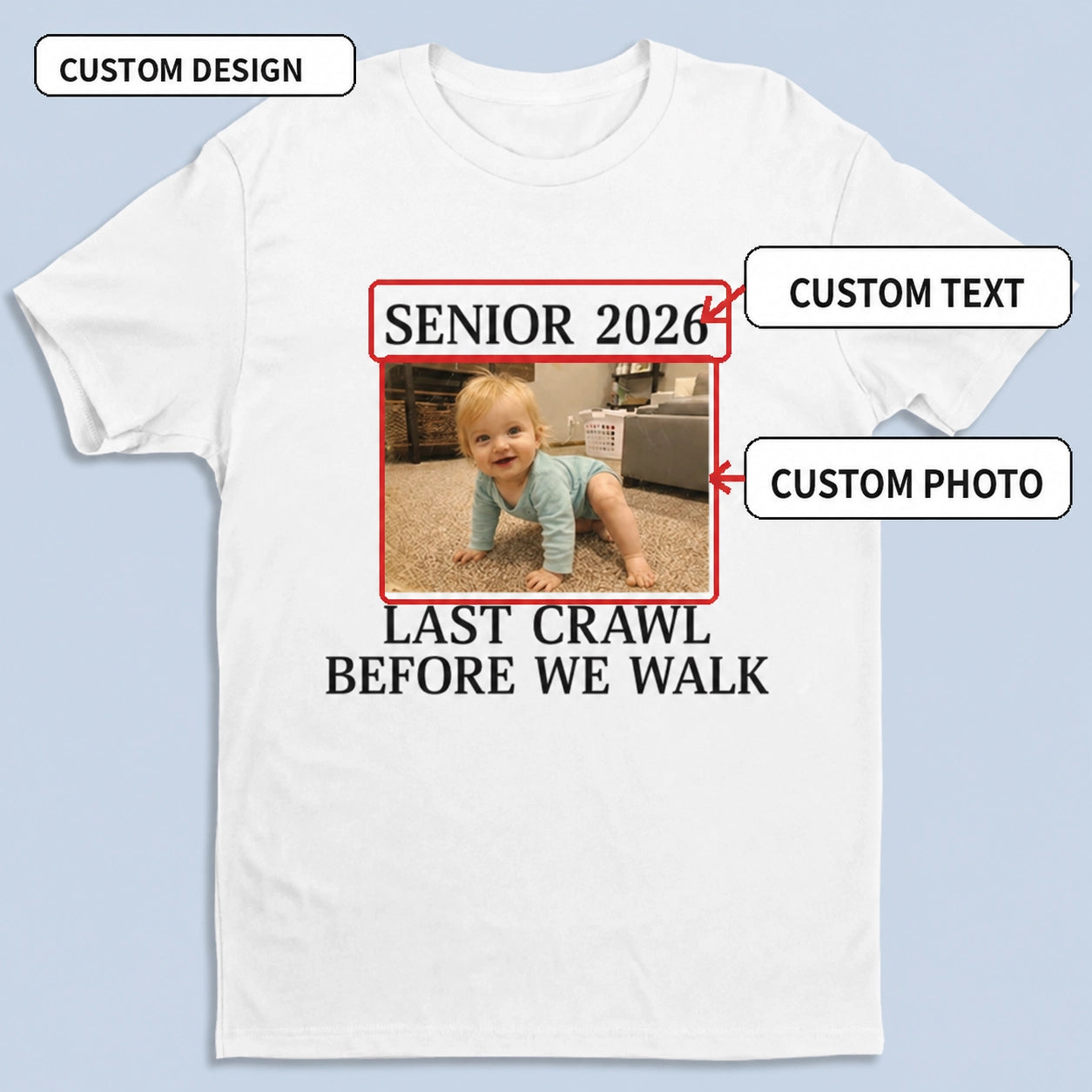 Personalized Senior Photo T-Shirt – Custom Graduation Shirt
