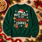 Personalized name Santa's Cookies Christmas sweatshirt – image 1