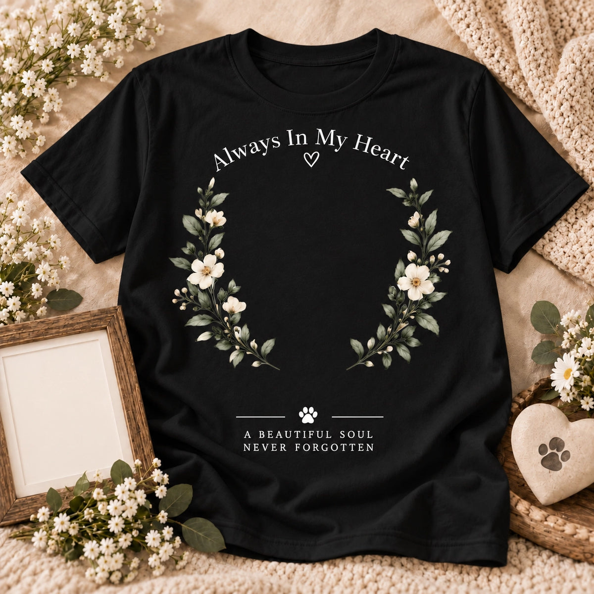 Personalized pet memorial T-shirt with custom photo, name and dates – image 5
