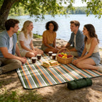 Extra Large Waterproof Picnic Blanket – 76.8 × 78.7 in Foldable 600D Oxford Outdoor Mat