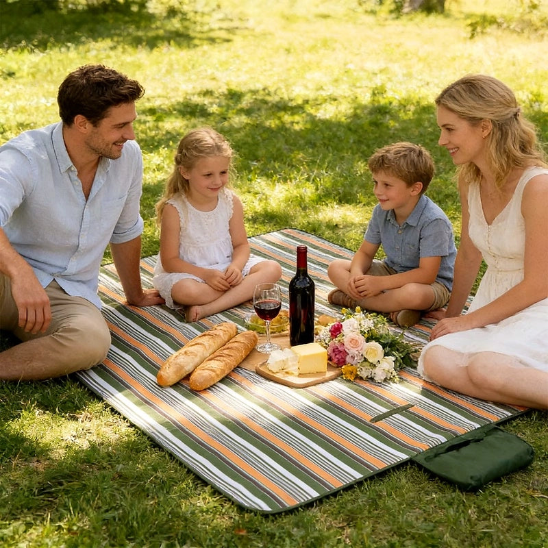 Extra Large Waterproof Picnic Blanket – 76.8 × 78.7 in Foldable 600D Oxford Outdoor Mat